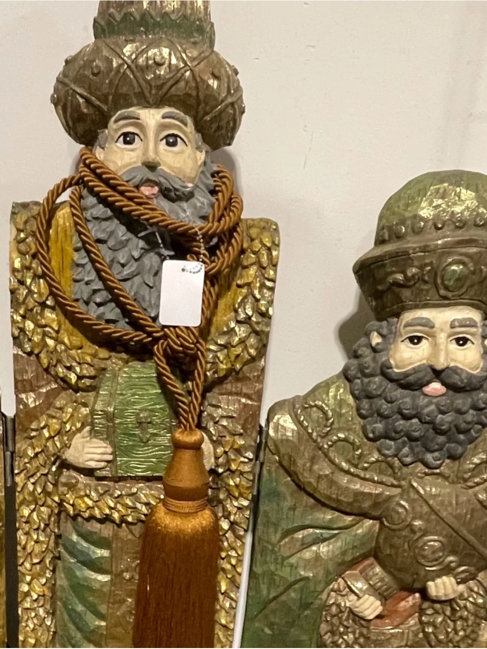 Vintage Christmas Three Wise Men Biblical Magi Fireplace Decor Folding Screen